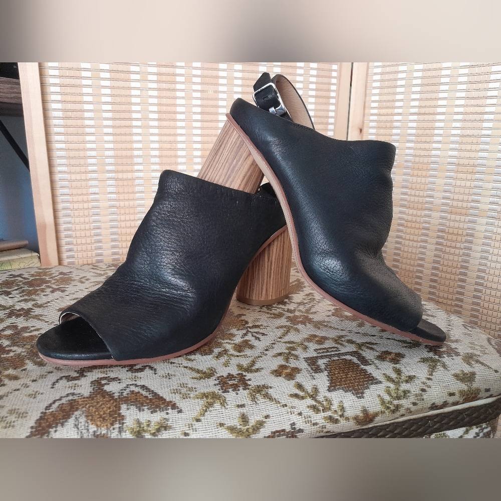 Leather Slingback Sandal Heels